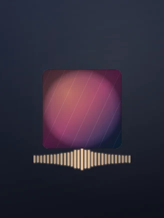 Album Card visualizer preset: Square artwork with a bar row underneath, like a player.