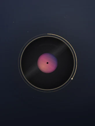 Vinyl visualizer preset: A spinning record with the artwork as the label.